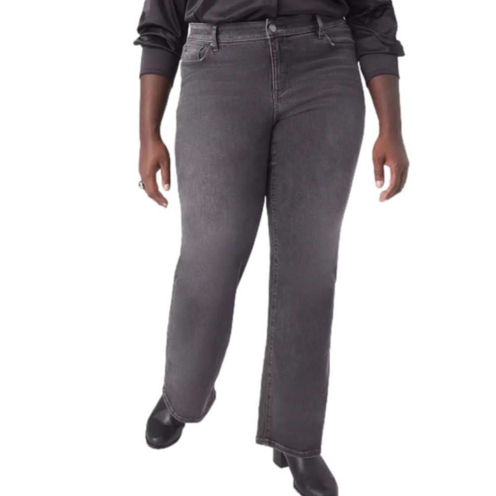 Lane Bryant Signature Fit Classic straight high rise Grey wash stretch jeans 22